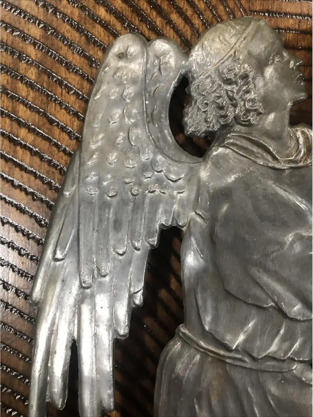 Vtg Pewter Kneeling Angel Candleholder‎ Made In West Germany Celestial Religious
